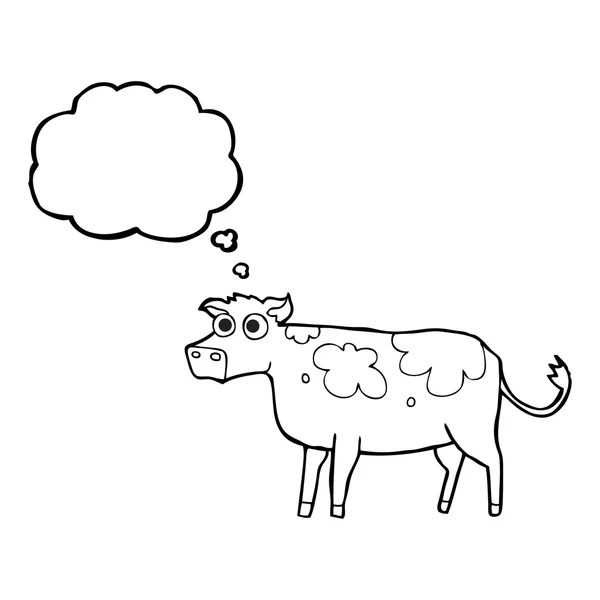 Thought bubble cartoon cow — Stock Vector