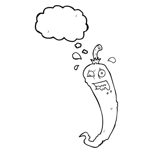 Peper peper gedachte zeepbel cartoon — Stockvector