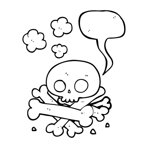 Beszéd buborék rajzfilm halom csontok — Stock Vector
