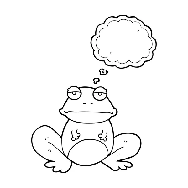 Σκέψη φούσκα γελοιογραφία βάτραχος — Διανυσματικό Αρχείο