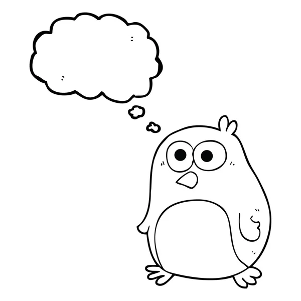 Myšlenka bubliny cartoon pták — Stockový vektor