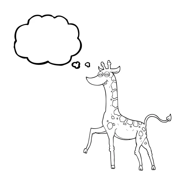 Gedankenblase Cartoon-Giraffe — Stockvektor