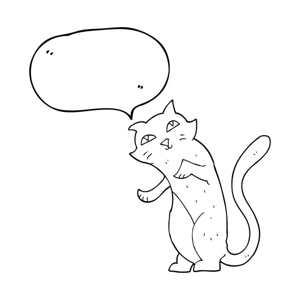 Speech bubble cartoon cat — Stock Vector