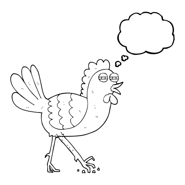 Pensée bulle dessin animé poulet — Image vectorielle