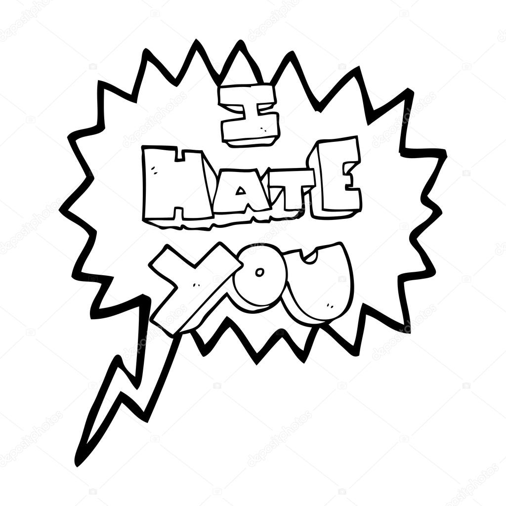 I hate you speech bubble cartoon symbol Stock Vector by