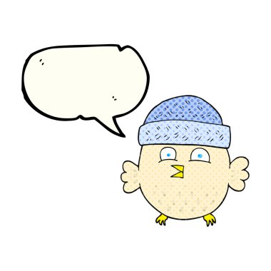 çizgi roman konuşma kabarcık karikatür baykuş şapka