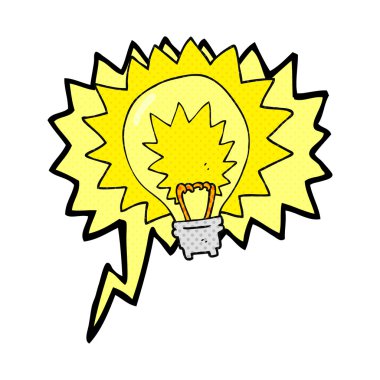çizgi roman konuşma kabarcık karikatür parlayan ampul