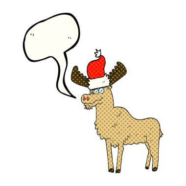 comic book speech bubble cartoon christmas moose