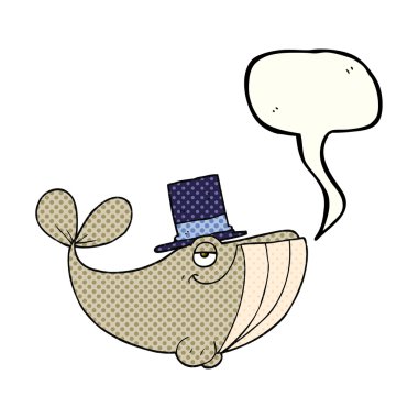 çizgi roman konuşma kabarcık karikatür balina üst şapka