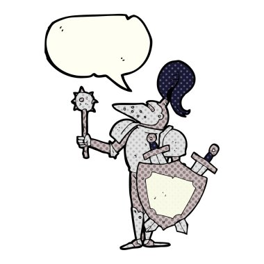 çizgi roman konuşma kabarcık karikatür Ortaçağ Şövalyesi ile kalkan