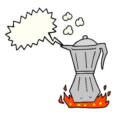 çizgi roman konuşma kabarcık karikatür borulu espresso makinesi