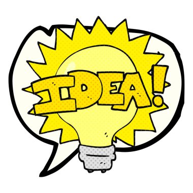 çizgi roman konuşma balonu çizgi film fikir ampul simgesi