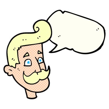 çizgi roman konuşma kabarcık karikatür adam bıyıklı