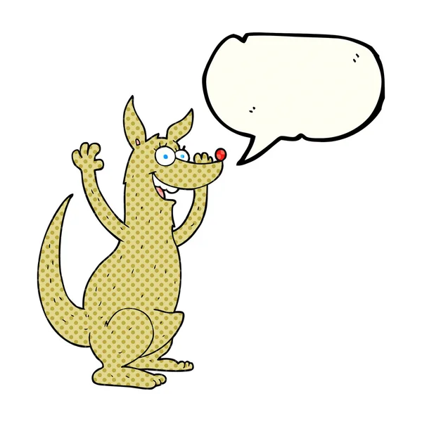Komiks mowy Bańka kreskówka kangur — Wektor stockowy