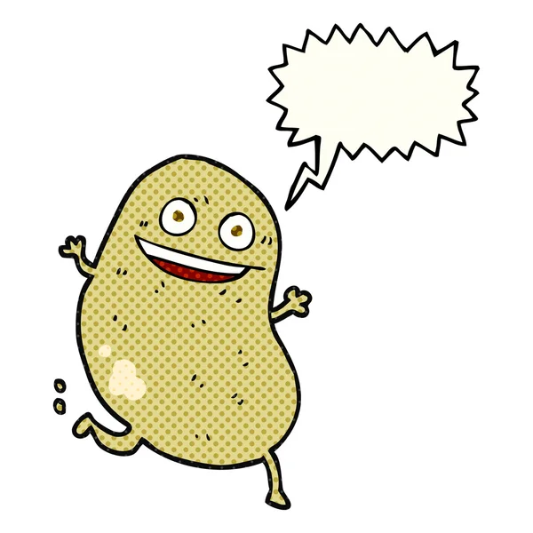 Comic-Buch Sprechblase Cartoon Kartoffel läuft — Stockvektor
