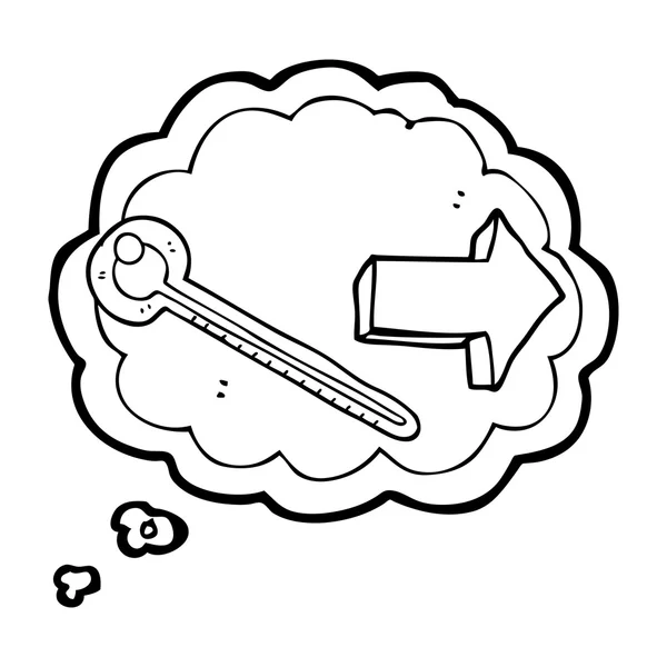 思考バブル漫画温度計 — ストックベクタ