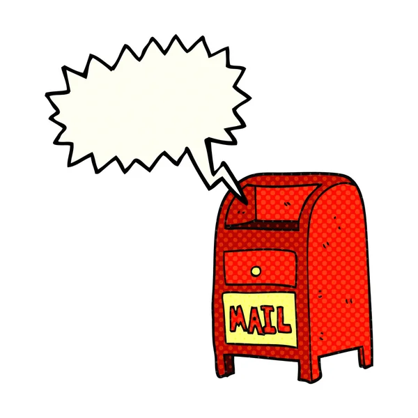 Comic book speech bubble cartoon mail box — Stock Vector
