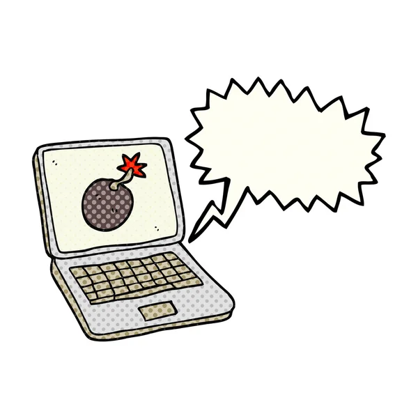 Comic-Buch Sprechblase Cartoon-Laptop-Computer mit Fehler scre — Stockvektor