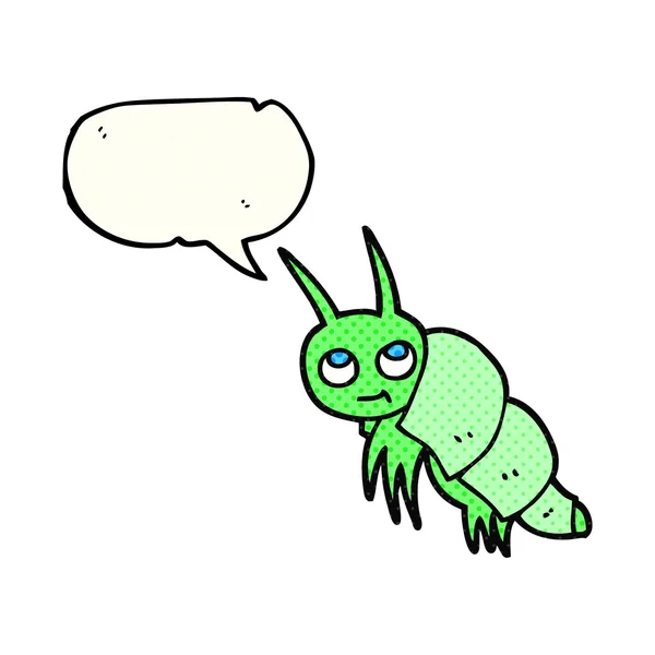 Fumetto discorso bolla fumetto piccolo insetto — Vettoriale Stock