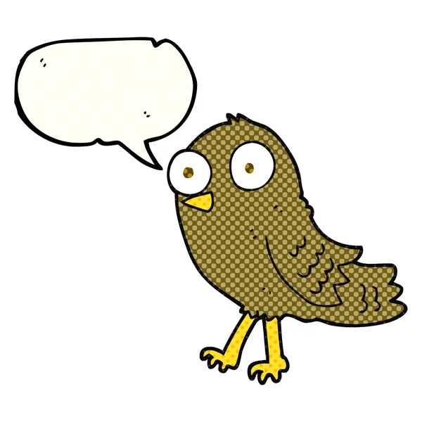 Comic book speech bubble cartoon bird — стоковый вектор