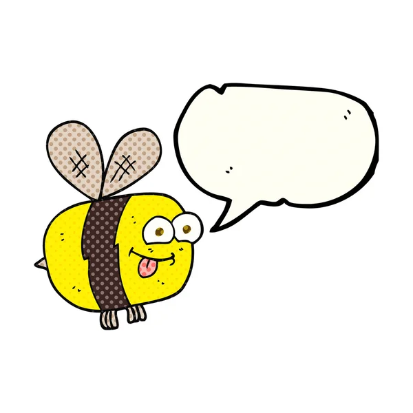 BD fala bolha abelha dos desenhos animados — Vetor de Stock