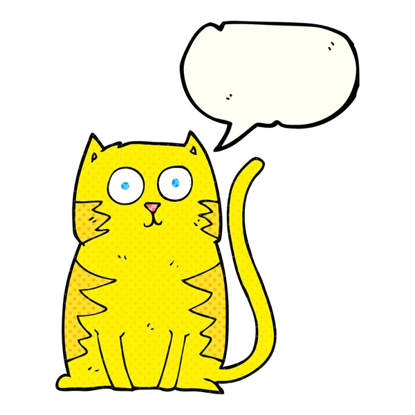 BD discurso bolha desenho animado gato — Vetor de Stock