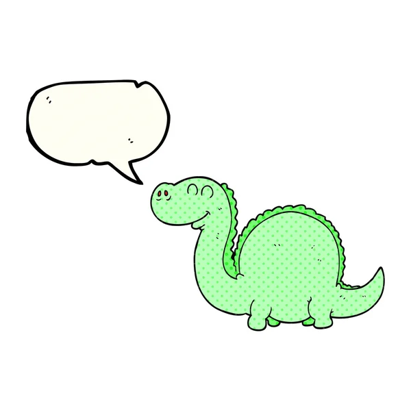 Comic book discurso burbuja dibujos animados dinosaurio — Vector de stock