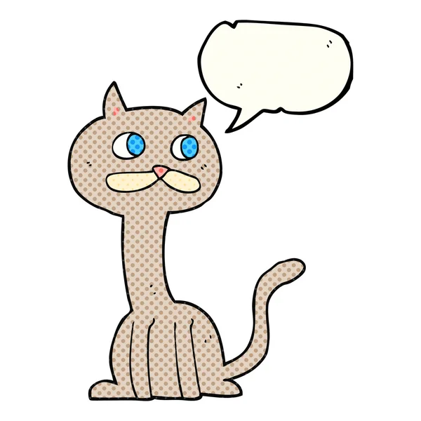 Cómic discurso burbuja dibujos animados gato — Vector de stock