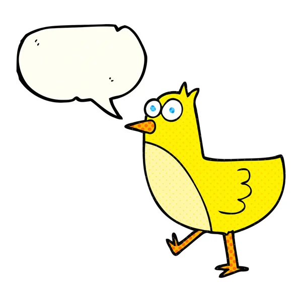 Comic book speech bubble cartoon bird — стоковый вектор