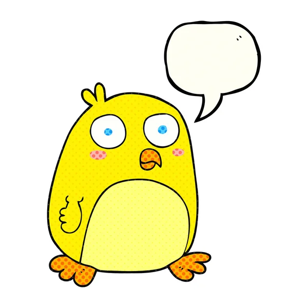 Comic book speech bubble cartoon bird — стоковый вектор