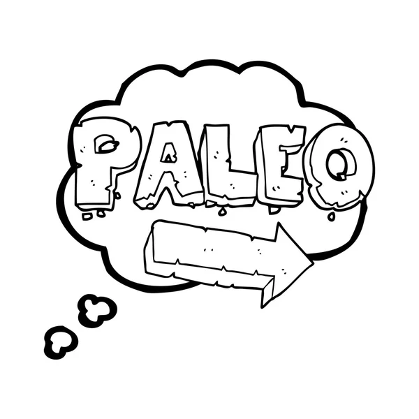 거품 만화 paleo 다이어트 가리키는 화살표를 생각 — 스톡 벡터