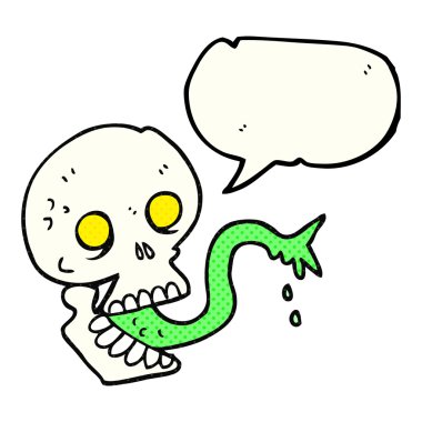 çizgi roman konuşma kabarcık karikatür spooky halloween kafatası