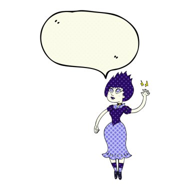 çizgi roman konuşma kabarcık karikatür vampir kız