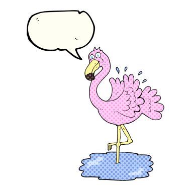 çizgi roman konuşma kabarcık karikatür flamingo