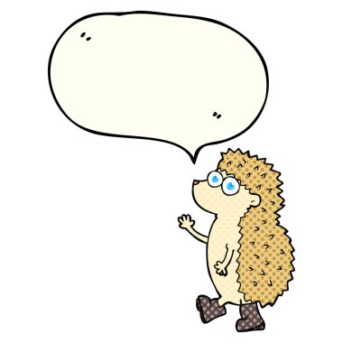 sevimli çizgi roman konuşma kabarcık karikatür kirpi