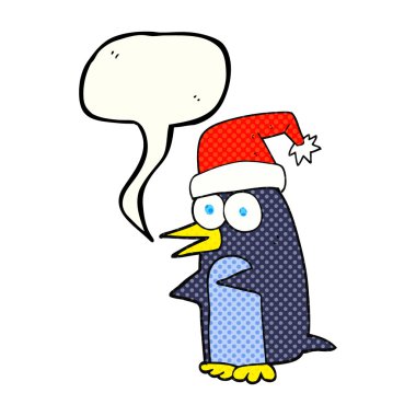 çizgi roman konuşma balonu Noel penguen karikatür
