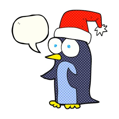 çizgi roman konuşma balonu Noel penguen karikatür
