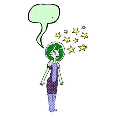 çizgi roman konuşma balonu çizgi film yabancı alan kız