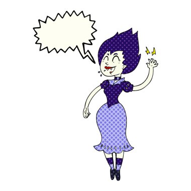 çizgi roman konuşma kabarcık karikatür vampir kız