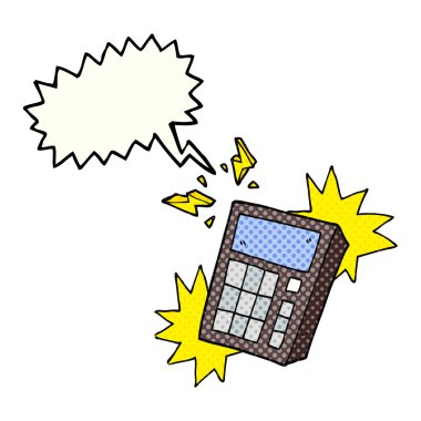 çizgi roman konuşma kabarcık karikatür hesap makinesi