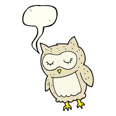 çizgi roman konuşma kabarcık karikatür baykuş