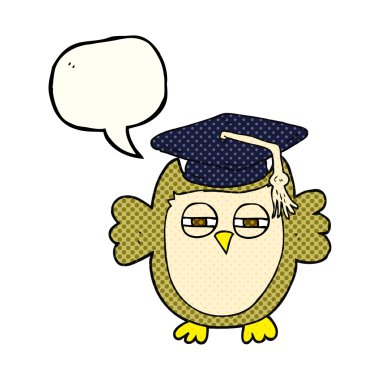 çizgi roman konuşma kabarcık karikatür akıllı baykuş