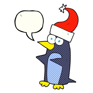 çizgi roman konuşma balonu Noel penguen karikatür