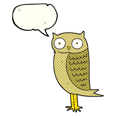 çizgi roman konuşma kabarcık karikatür baykuş