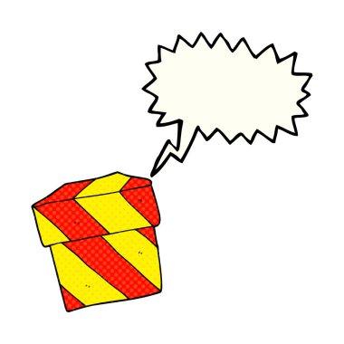 çizgi roman konuşma kabarcık karikatür hediye kutusu