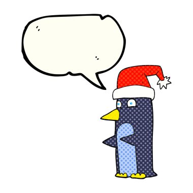 çizgi roman konuşma balonu Noel penguen karikatür