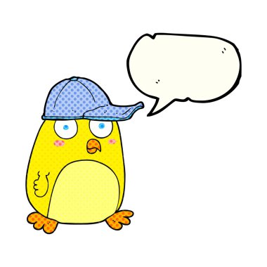 çizgi roman konuşma kabarcık karikatür kuş şapkalı