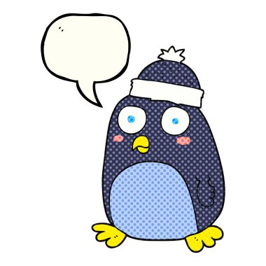 çizgi roman konuşma kabarcık karikatür penguen