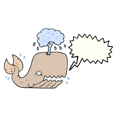 çizgi roman konuşma kabarcık karikatür balina su spouting