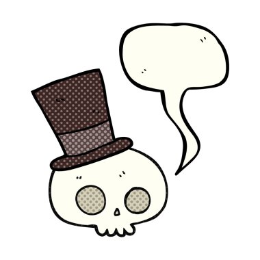 çizgi roman konuşma kabarcık karikatür kafatası üst şapka